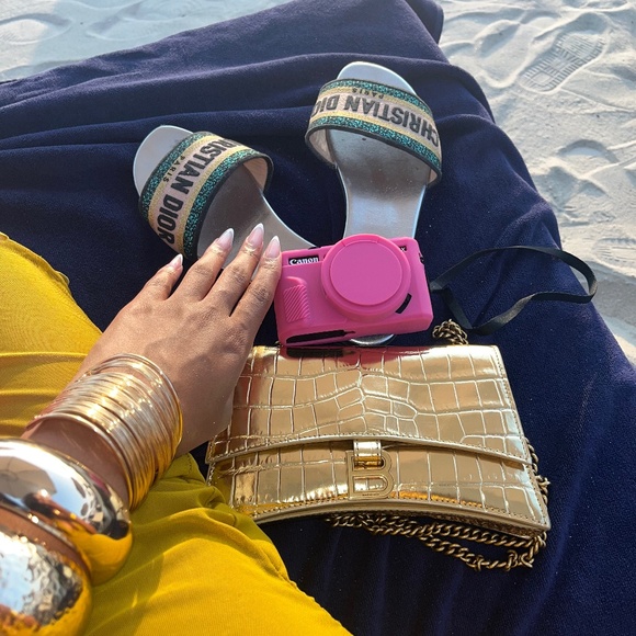 Gold balenciaga wallet bag - Picture 1 of 5